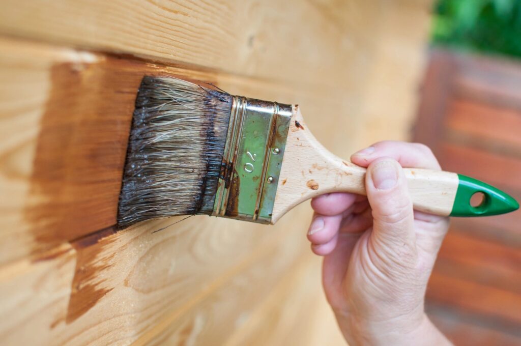 Staining wood